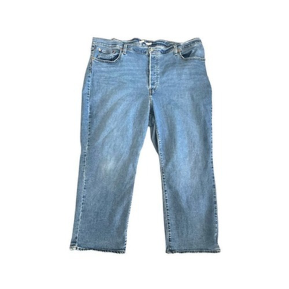 Levis Premium Womens Ribcage Straight Leg Ankle Jeans Button Fly High Waist 24W